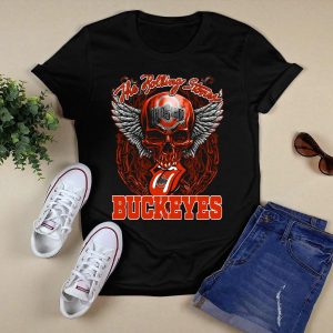 The Rolling Stones Ohio State Buckeyes Skull With Wings And Tongue T Shirt