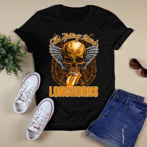 The Rolling Stones Texas Longhorns Skull Winged Tongue T-Shirt