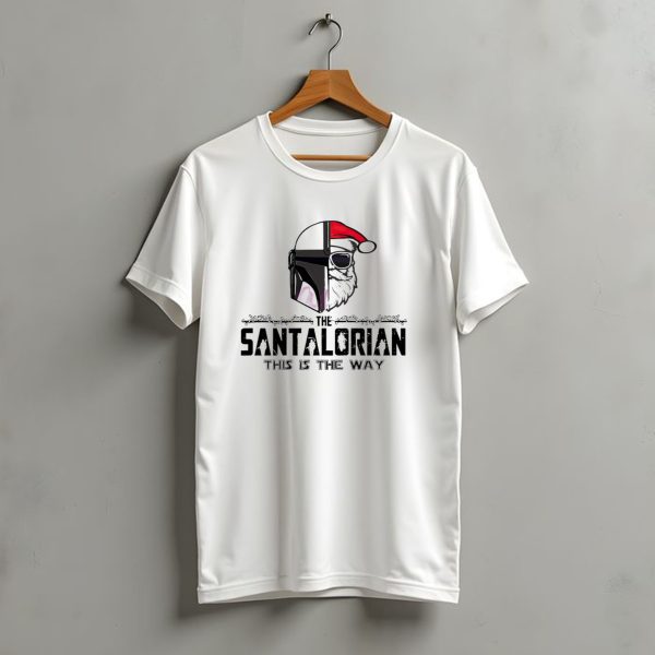 The Santalorian This Is The Way Santa Claus Christmas Helmet Santa Hat T Shirt t shirt 1