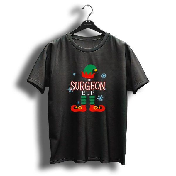 The Surgeon Elf Christmas Hat And Snowflakes T Shirt 1 t shirt 1