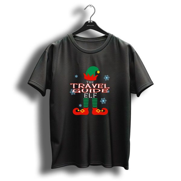 The Travel Guide Elf Christmas Snowflakes And Elf Costume Elements T Shirt 1 t shirt 1