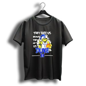 They Hate Us Because They Aint Us Duke Blue Devils Grinch Christmas Basketball T-Shirt