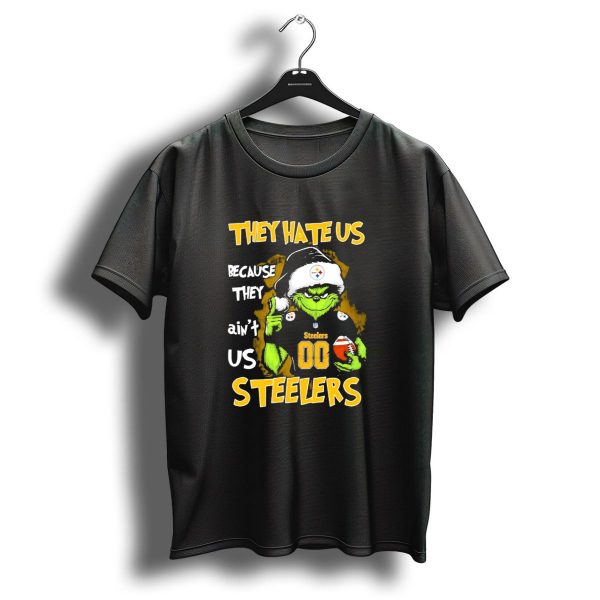 They Hate Us Because They Aint Us Grinch Pittsburgh Steelers 00 Christmas T Shirt 1 t shirt 1