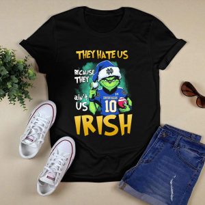 They Hate Us Because They Ain't Us Notre Dame Santa Grinch Shirt