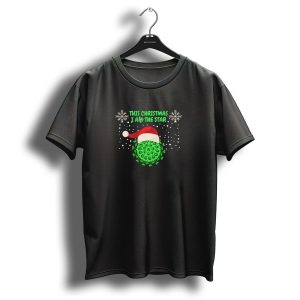 This Christmas I Am The Star Neon Green Virus Santa Hat Snowflakes T Shirt 1