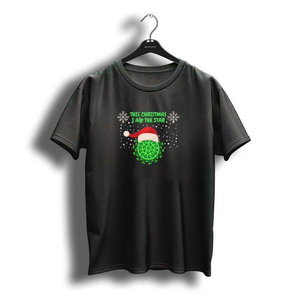 This Christmas I Am The Star Neon Green Virus Santa Hat Snowflakes T Shirt t shirt 1