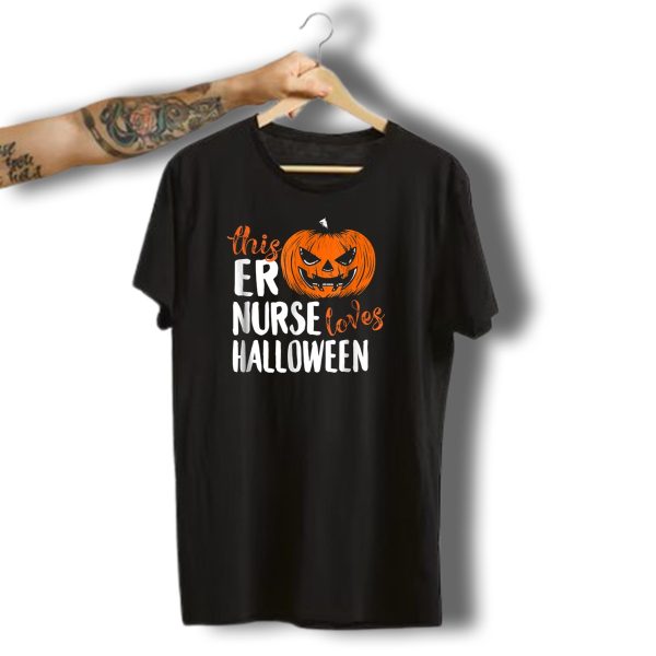 This Er Nurse Loves Halloween Pumpkin T Shirt t shirt 1