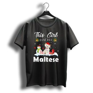 This Girl Love Her Maltese Christmas Snowman T-Shirt
