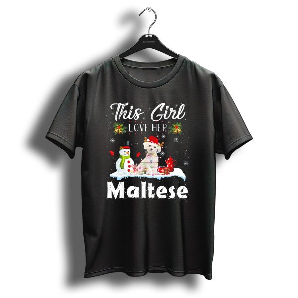 This Girl Love Her Maltese Christmas Snowman T Shirt 1 t shirt 1