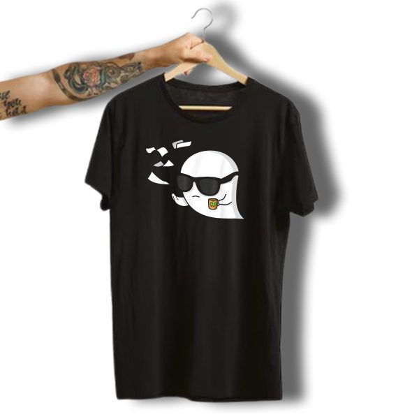 This Is Boo Sheet Ghost Halloween Party Funny Ghost Wearing Sunglasses With Flying Paper T Shirt t shirt 1