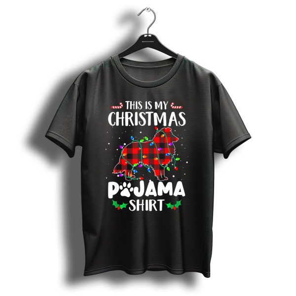 This Is My Christmas Pajama Shirt Border Collie Plaid Lights T Shirt 1 t shirt 1