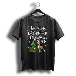 This Is My Christmas Pajama Shirt Boxer Dog Holiday Tree T-Shirt
