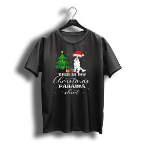 This Is My Christmas Pajama Shirt Bulldog Santa Hat Christmas Tree Presents T-Shirt