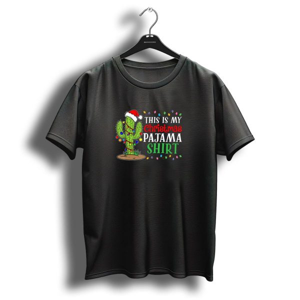 This Is My Christmas Pajama Shirt Cactus Santa Hat And Lights T Shirt 1 t shirt 1