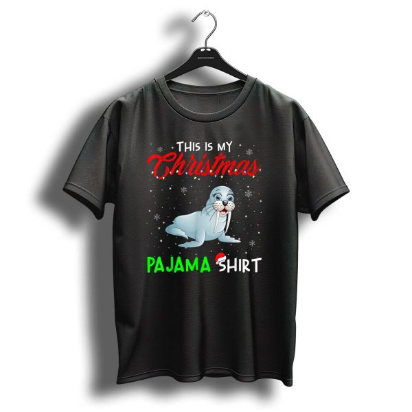 This Is My Christmas Pajama Shirt Cute Sea Lion Snowflakes T Shirt 1 t shirt 1