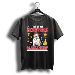This Is My Christmas Pajama Shirt English Bulldog Snowflake Festive Holiday T Shirt