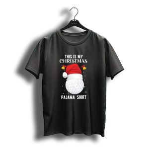 This Is My Christmas Pajama Shirt Golf Santa Hat Holiday Bells T-Shirt
