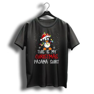 This Is My Christmas Pajama Shirt Penguins Santa Lights Snowflakes T Shirt