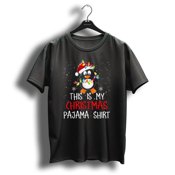 This Is My Christmas Pajama Shirt Penguins Santa Lights Snowflakes T Shirt 1 t shirt 1