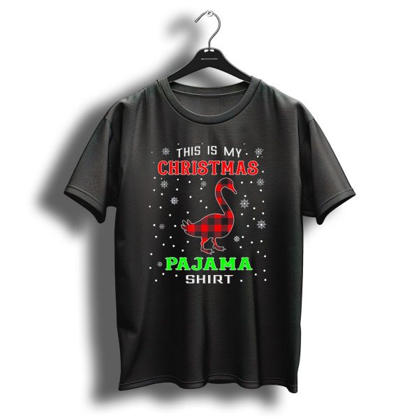 This Is My Christmas Pajama Shirt Red Plaid Goose Lover Animal T Shirt 1 t shirt 1