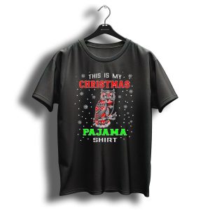 This Is My Christmas Pajama Shirt Red Plaid Owl Lover Animal T-Shirt