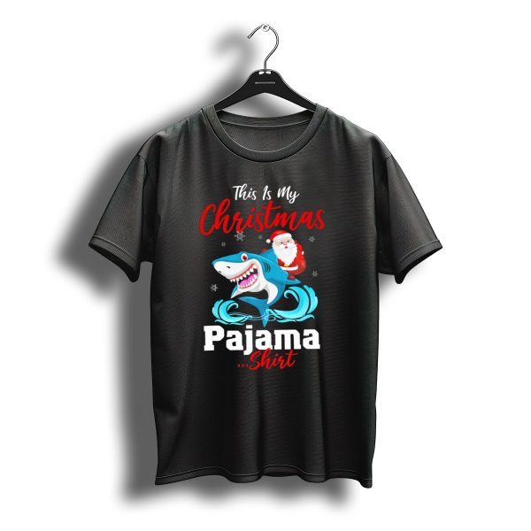 This Is My Christmas Pajama Shirt Santa Riding Shark T Shirt t shirt 1