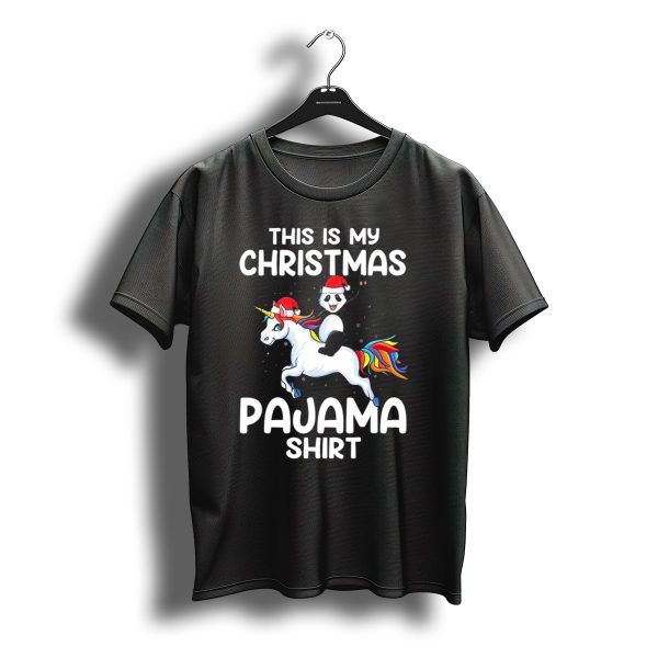 This Is My Christmas Pajama Shirt Unicorn Riding Panda Santa T Shirt t shirt 1