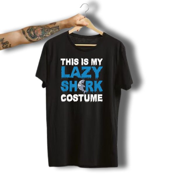 This Is My Lazy Shark Costume Funny Halloween Party T Shirt t shirt 1