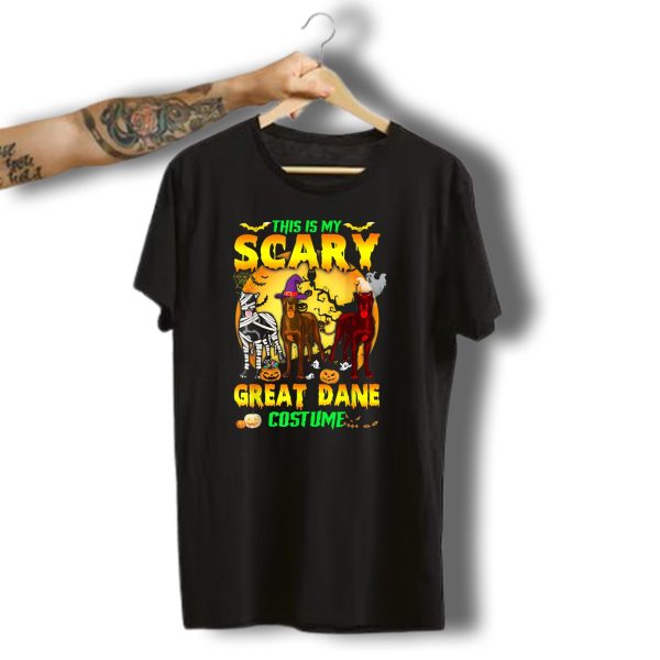 This Is My Scary Great Dane Costume Halloween Ghosts Pumpkins Witches Mummy T Shirt t shirt 1 1