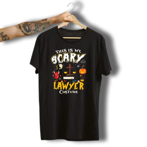 This Is My Scary Lawyer Halloween Costume With Ghosts Scales Pumpkin And Spider T Shirt t shirt 1
