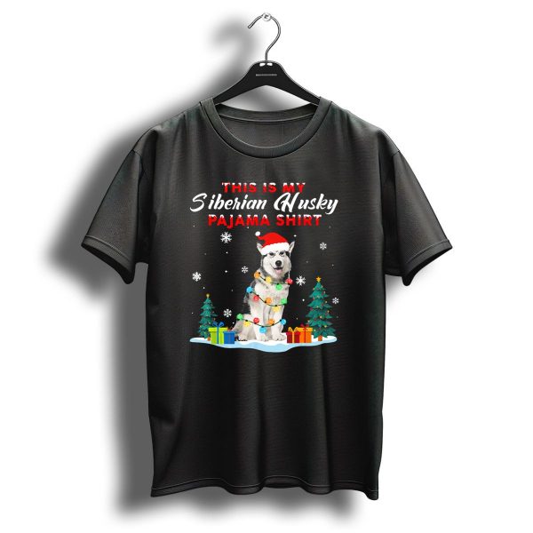 This Is My Siberian Husky Pajama Shirt Christmas Lights Holiday Scene T Shirt 1 t shirt 1