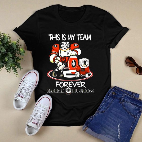 This Is My Team Georgia Bulldogs Mascot and Logo Forever T Shirt 1