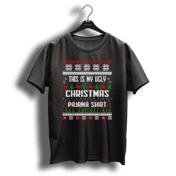 This Is My Ugly Christmas Pajama Shirt Snowflakes Reindeer Trees T Shirt 1 t shirt 1