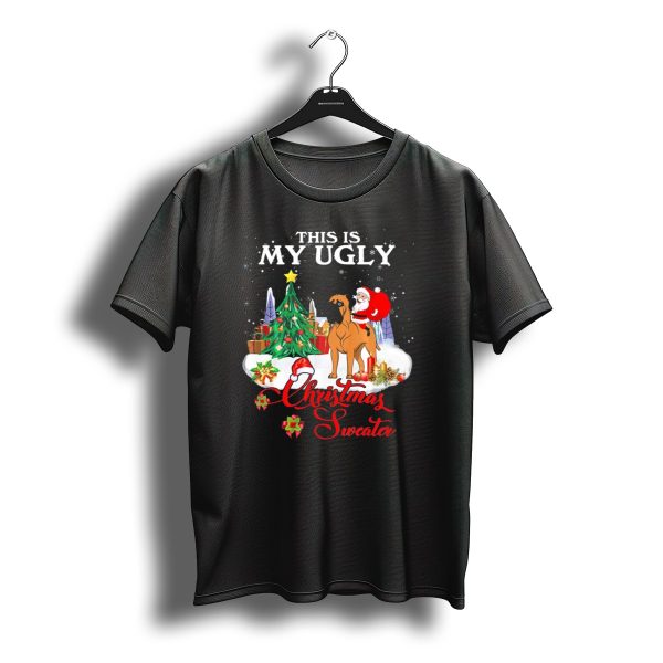 This Is My Ugly Christmas Sweater Santa Riding Bullmastiff T Shirt t shirt 1