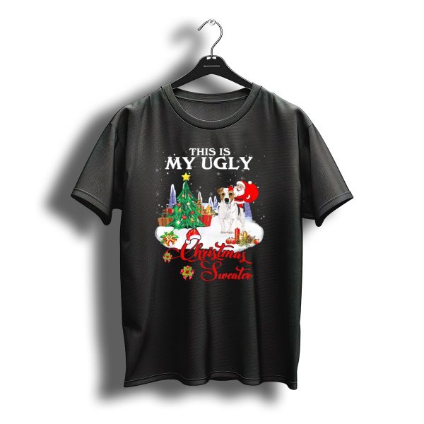 This Is My Ugly Christmas Sweater Santa Riding Jack Russell Terrier T Shirt t shirt 1