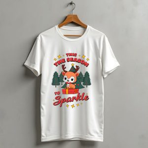 This The Season To Sparkle With Reindeer And Christmas Trees T Shirt