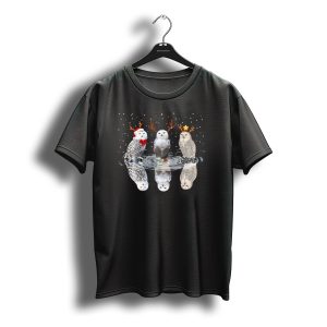 Three Owl Christmas Matching Family Group With Santa Hats T-Shirt
