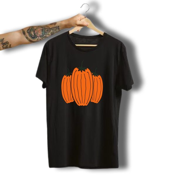 Three Pumpkins Halloween Fruit Round T Shirt t shirt 1