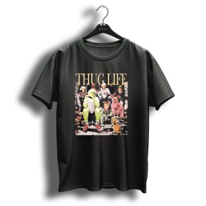 Thug Life Merry Christmas Grinch And Holiday Movie Icons T-Shirt