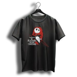 Tim Burtons The Nightmare Before Christmas Dark Love Jack Skellington Red Heart T-Shirt