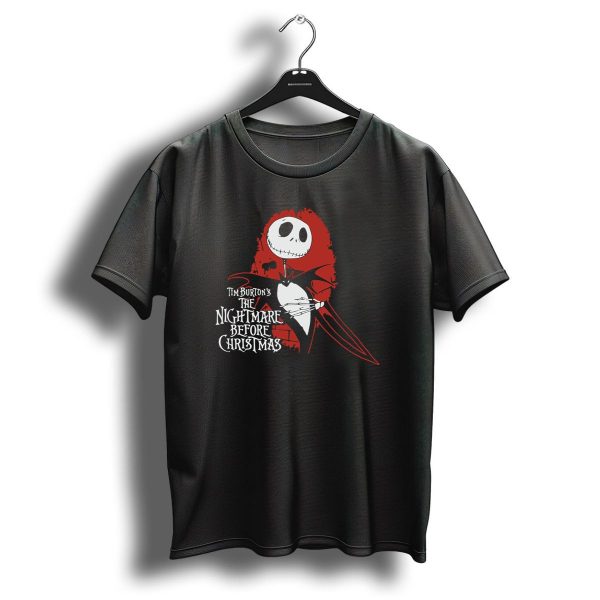 Tim Burtons The Nightmare Before Christmas Dark Love Jack Skellington Red Heart T Shirt 1 t shirt 1