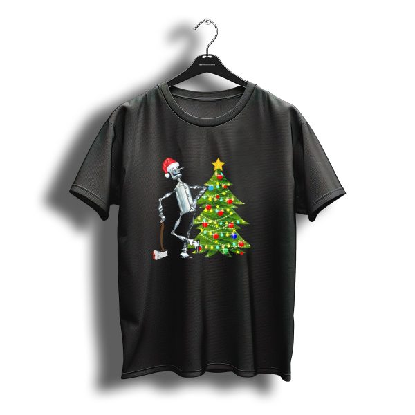 Tin Man Wizard Of Oz Santa Hat Christmas Tree T Shirt t shirt 1