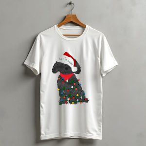 Tis The Season Labradoodle Wrapped In Christmas Lights And Santa Hat T Shirt