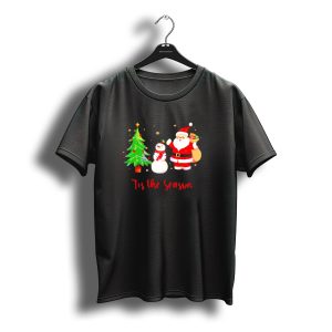 Tis The Season Santa Claus Snowman Christmas Tree T-Shirt