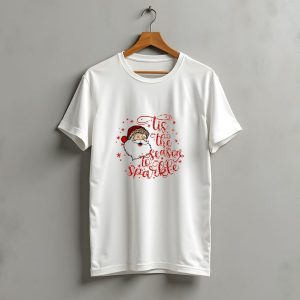 Tis The Season To Sparkle Santa Hat Christmas Stars T-Shirt