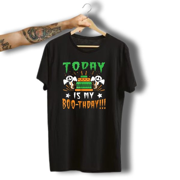 Today Is My Boo Thday Halloween Cake With Ghosts And Stars T Shirt t shirt 1