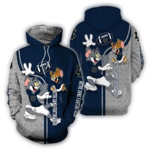 Tom And Jerry Play Football For Notre Dame Fighting Irish All Over Print Hoodie