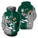 Tom And Jerry Play Football For Oregon Ducks All-Over Print Hoodie