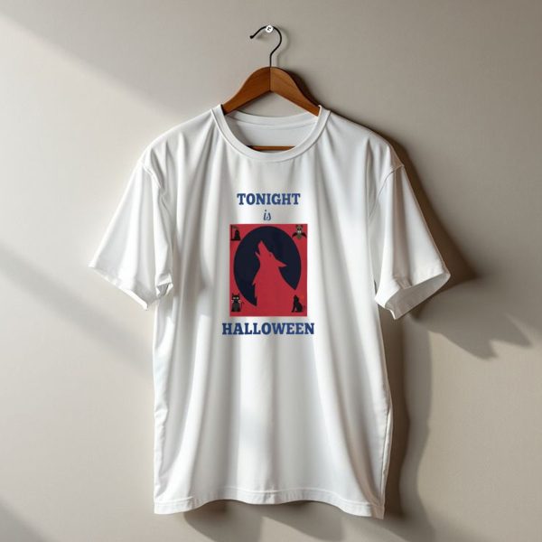 Tonight Is Halloween Dark Wolf Cats Bats Moon T Shirt t shirt 1