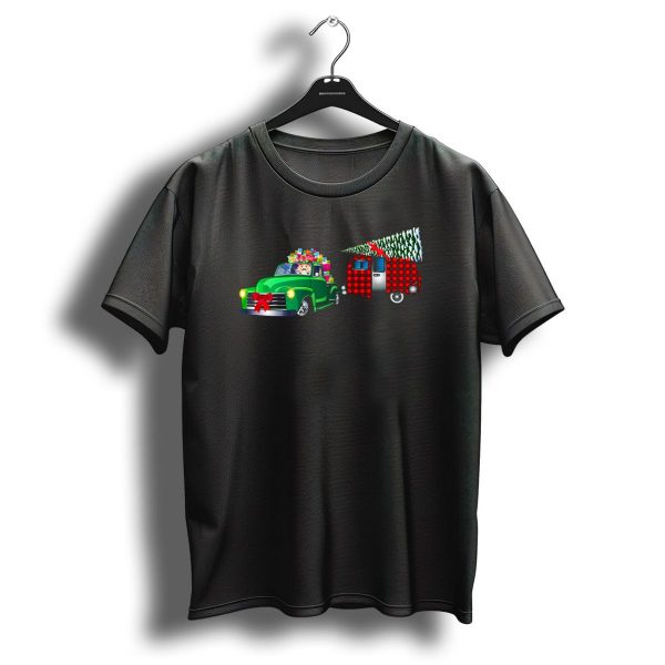 Toy Soldier Driving Classic Vintage Holiday Truck With Christmas Tree Trailer T Shirt 1 t shirt 1